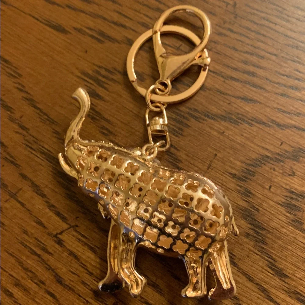 Rhinestone Elephant Bag Charm / Keychain Pink - Picture 5 of 5
